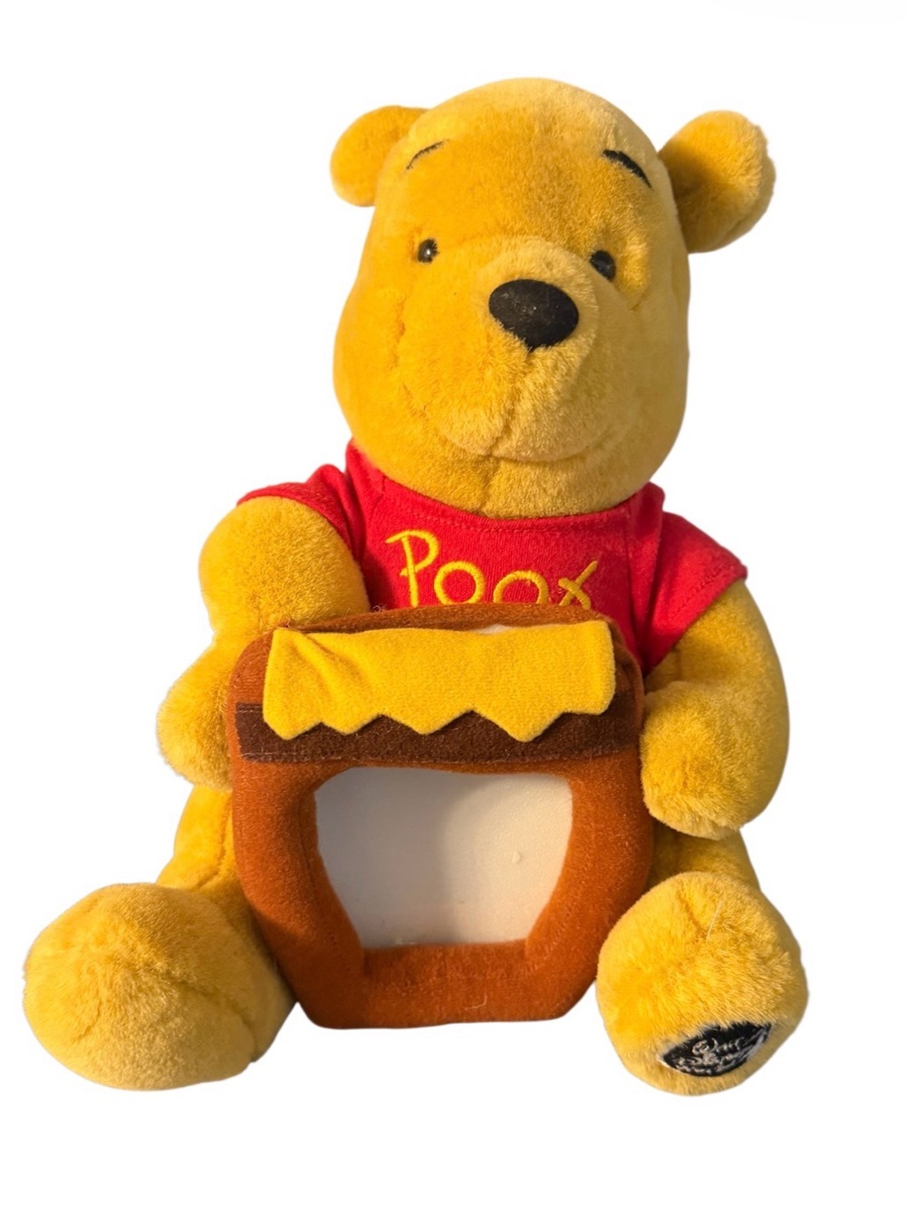 Walt Disney World Winnie the Pooh Plush Stuffed Animal Red Shirt Honey Pot Frame